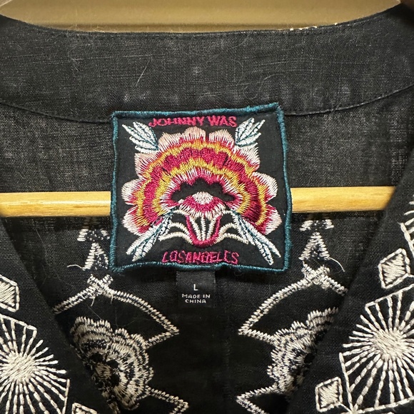 Johnny Was Black and White Embroidered Dress - size L - Picture 3 of 3